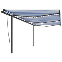 Automatska tenda sa senzorom LED 6 x 3,5 m plavo-bijela 3070291
