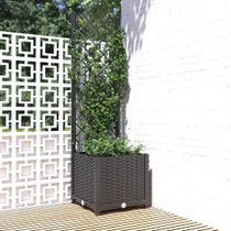 Vrtna sadilica s rešetkom crna 40 x 40 x 136 cm PP 318269