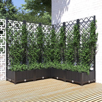 Vrtna sadilica s rešetkom crna 120 x 120 x 121,5 cm PP 318276