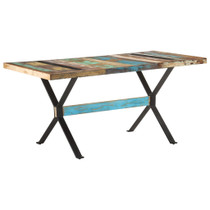 Blagovaonski stol 160 x 80 x 76 cm od masivnog obnovljenog drva 321609