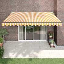 Tenda na uvlačenje žuto-bijela 4 x 3 m od tkanine i aluminija 3154458
