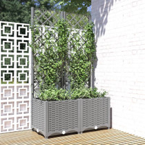 Vrtna sadilica s rešetkom svjetlosiva 80 x 40 x 136 cm PP 153272