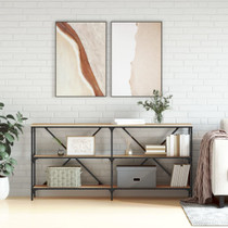 Konzolni stol boja hrasta sonome 160x30x75 cm od drva i željeza 832849 Konzolni stol boja hrasta sonome 160x30x75 cm od drva i željeza 832849