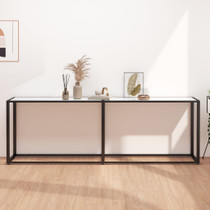 Konzolni stol boja bijeli mramor 220x35x75,5 cm kaljeno staklo 331692 Konzolni stol boja bijeli mramor 220x35x75,5 cm kaljeno staklo 331692
