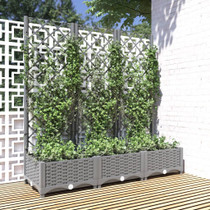 Vrtna sadilica s rešetkom svjetlosiva 120 x 40 x 121,5 cm PP 153273