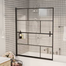 Pregrada za tuš ESG 116 x 140 cm crna 150751