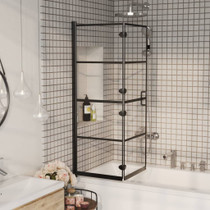 Sklopiva pregrada za tuš ESG 100 x 140 cm crna 150744