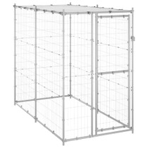 Vanjski kavez za pse s krovom pocinčani čelik 110x220x180 cm 150800