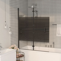 Sklopiva pregrada za tuš ESG 120 x 140 cm crna 150742
