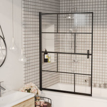 Pregrada za tuš ESG 100 x 140 cm crna 150750