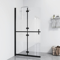 Sklopiva pregrada za tuš napola matirano ESG staklo 80 x 190 cm 151187