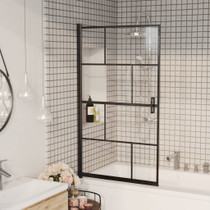 Pregrada za tuš ESG 80 x 140 cm crna 150749