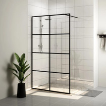 Pregrada za tuširanje s prozirnim staklom ESG 90 x 195 cm crna 151034