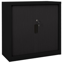 Ormarić s kliznim vratima crni 90 x 40 x 90 cm čelični 336431