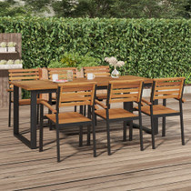 Vrtni stol s U-nogama 200x80x75 cm od masivnog drva bagrema 319514