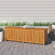Vrtna kutija za pohranu s kotačima 150x50x58 cm od drva bagrema 319713