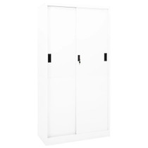 Uredski ormarić s kliznim vratima bijeli 90x40x180 cm čelični 335958