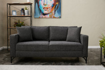 Sofa sa 2 sedišta Berlin - antracit, crna
