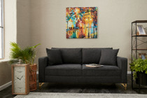 Sofa sa 2 sedišta Berlin - antracit, zlato Sofa sa 2 sedišta Berlin - antracit, zlato