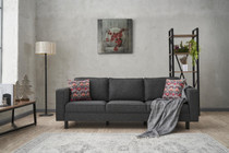 Sofa sa 3 sjedala Kelj lan - Antracit Sofa sa 3 sjedala Kelj lan - Antracit