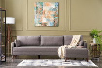 Ugaona sofa Bella kutna sofa desno - smeđa