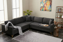 Ugaona sofa Berlin - antracit, zlato Ugaona sofa Berlin - antracit, zlato