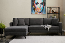 Ugaona sofa Berlin lijevo - antracit, crna Ugaona sofa Berlin lijevo - antracit, crna