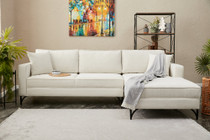 Ugaona sofa Berlin desno - krem, crna