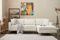 Ugaona sofa Berlin desno - krem, zlato Ugaona sofa Berlin desno - krem, zlato