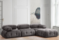 Ugaona sofa Bubble Corner (L1-O1-1R -Puf) - Siva Ugaona sofa Bubble Corner (L1-O1-1R -Puf) - Siva