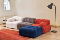 Ugaona sofa Doblo trosjed sa pufom (L1-O1-1R-pouffe) - višebojni
