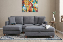Ugaona sofa Eva lijevo - Siva