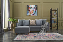 Ugaona sofa-krevet Aydam Lijevo – Plavo