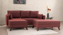 Ugaona sofa-krevet Ugaona garnitura Bella Lijeva 2 - Claret Red