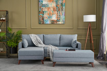Ugaona sofa-krevet Bella Soft Mini Köşe Lijeva - Plava