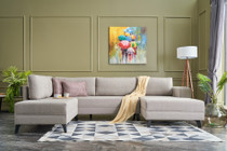 Ugaona sofa-krevet Efsun - krema