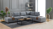 Ugaona sofa-krevet Fly kutna sofa na razvlačenje desna - siva Ugaona sofa-krevet Fly kutna sofa na razvlačenje desna - siva