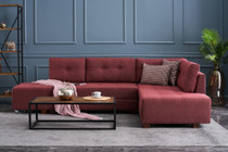 Ugaona sofa-krevet Manama kutni kauč na razvlačenje desno - Claret Red