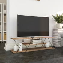 Hanah Home TV stalak Canaz - crni, orah  Hanah Home TV stalak Canaz - crni, orah
