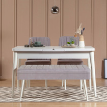 Produživi set stolova i stolica (4 komada) Vina 0701 - 3 -
Bijela,
Siva