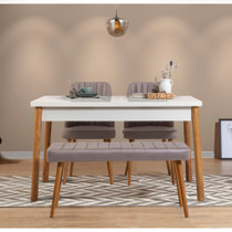 Set stolova i stolica (4 komada) Costa Atlantice bijelo-siva