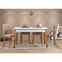 Set stolova i stolica (5 komada) Costa White Atlantice-Stone
