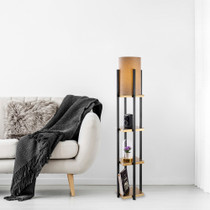 Podna lampa 7116 - Crna, zlatna