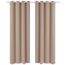 2 zavjese s metalnim ringovima, 135 x 245, bež