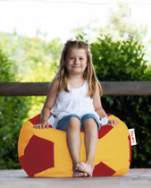 Lazy bag Football Kids Pouf - žuti, crveni