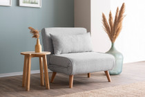 Kauč na razvlačenje s 1 sjedalom Folde Single - Teddy tkanina - siva   a.g