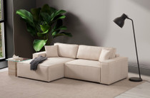 Kutna sofa-krevet Pırlo kut lijevo - Ecru   a.g