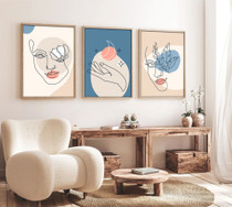 Ukrasna uokvirena MDF slika (3 komada) Huhu139 - 30 x 40   a.g