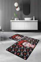 Set otirača (2 komada) Frida – Crna. Set otirača (2 komada) Frida – Crna.