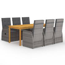 7-dijelni vrtni blagovaonski set sivi 3067908